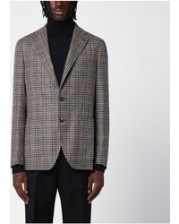 Tagliatore - Single-Breasted Jacket With Wool Vichy Pattern - Lyst