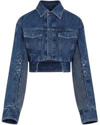 Off-White c/o Virgil Abloh - Cropped Denim Jacket - Lyst
