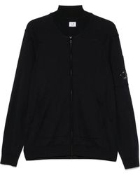 C.P. Company - Sea Island Full Zip Lens Cardigan - Lyst