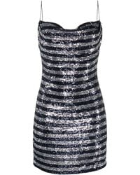 Balmain - Babydoll Cowl Neck Glitter Short Dress - Lyst