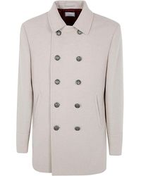 Brunello Cucinelli - Double Brasted Coat - Lyst