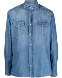 Brunello Cucinelli - Denim Cotton Shirt - Lyst