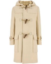Burberry - Cream Wool Blend Montgomery - Lyst