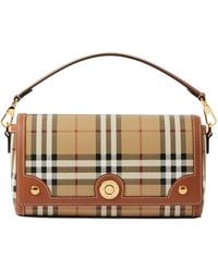 Burberry - Printed Canvas And Leather Note Handbag - Lyst