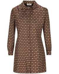 Celine - Triomphe-Print Silk Dress - Lyst