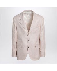 Brunello Cucinelli - Papaya-Colored Prince Of Wales Jacket - Lyst