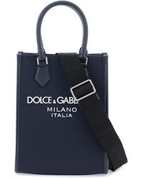 Dolce & Gabbana - Small Nylon Tote Bag With Logo - Lyst