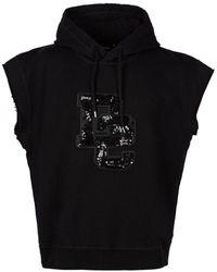 DSquared² - Sequin-Logo Cotton Hoodie - Lyst