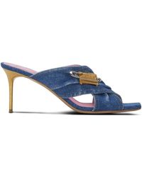 Balmain - Denim Safety Pin Mules - Lyst