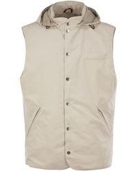 Brunello Cucinelli - Water-Repellent Microfiber Vest With Thermore Padding And Detachable Hood - Lyst
