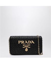 Prada - Crochet Shoulder Bag With Logo - Lyst