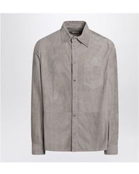 Brunello Cucinelli - Khaki Leather Shirt - Lyst