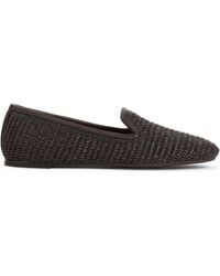 Brunello Cucinelli Techno Raffia Slipper With Precious Trim