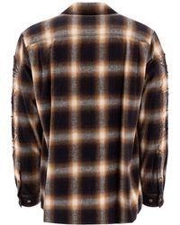 Tシャツ・カットソー JUUN.J Needle Damaged Check Loose Fit Shirts Juun.J Argyle Damage Check Shirt in Blue for Men | Lyst