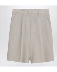 Golden Goose - Mélange Wool-Blend Bermuda Shorts - Lyst