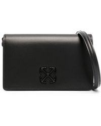 Off White Black Jitney Quote Wallet on Chain Leather Pony-style
