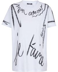 Balmain - Sl Writing Printed T-Shirt - Lyst