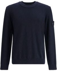 Stone Island - Sleeve Logo Patch Sweater - Lyst