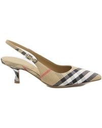 Burberry - Slingback Pumps Birdie Check - Lyst