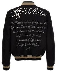 Off-White c/o Virgil Abloh - Moon Phase Logo Wool-blend Varsity Jacket - Lyst