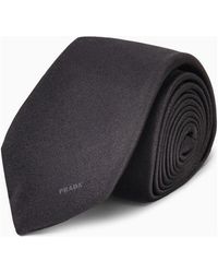 Prada - Silk Tie With Logo - Lyst