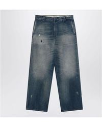 Golden Goose - Wide Washed Jeans With Distressing - Lyst