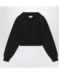Prada - Hoodie With Triangle Logo - Lyst