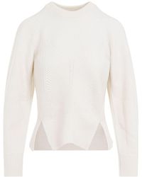 McQueen - Ivory Wool Blend Sweater - Lyst