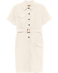 Woolrich - Cotton Dress With Buttons And Buckle Belt - Lyst