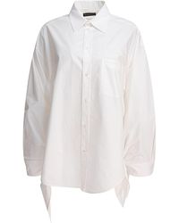 Balenciaga - Blouse With Knotted Cuffs Shirt - Lyst