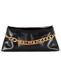Balmain - 1945 Soft Pouch-Pb Emb Crinkled Lth - Lyst