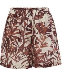 Brunello Cucinelli - Herbarium Print Silk Pongée Shorts - Lyst