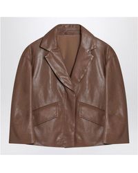 Brunello Cucinelli - Cropped Leather Jacket - Lyst