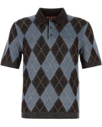 Gucci - Embroidered Wool Blend Polo Shirt - Lyst