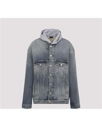 デニムジャケット BALENCIAGA DENIM AND FLEECE COTTON JACKET WITH LOGO Balenciaga Denim And Fleece Cotton Jacket With Logo | Balardi