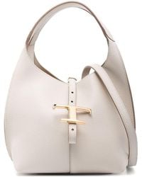 Tod's - Mini T Timeless Grained Leather Shoulder Bag - Lyst