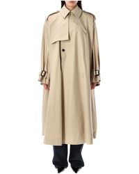 Saint Laurent - Cotton Twill Cape Trench Coat - Lyst