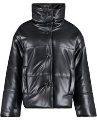 Nanushka Hide Faux Leather Down Jacket - Black