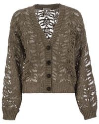 Brunello Cucinelli - Foliage Lace Cardigan - Lyst