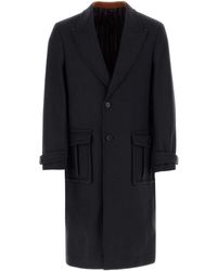 Etro - Dark Wool Blend Coat - Lyst