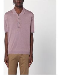 Tagliatore - Lilac Silk-Blend Polo Shirt - Lyst