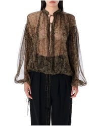 Saint Laurent - Cashmere Print Blouse Shirt - Lyst