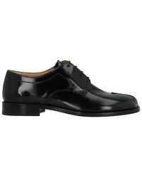 Maison Margiela - Leather Tabi Lace Up Shoes. - Lyst