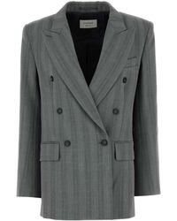 Max Mara - Embroidered Stretch Wool Blend Merlot Blazer - Lyst