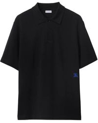 Burberry - Logo Embroidered Short Sleeved Polo Shirt - Lyst
