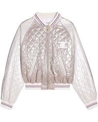 Celine Casaque Blouson Jacket In Laminated Silk - Multicolor