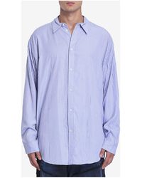 シャツ BALENCIAGA FLUID BLUE STRIPED SHIRT Balenciaga Fluid Blue Striped Shirt | Balardi