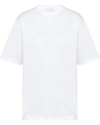 Prada - Girocollo Mc Top - Lyst