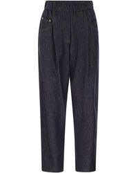 Brunello Cucinelli - Lightweight Denim Five-Pocket Trousers - Lyst