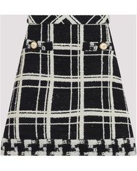 ジャケット Valentino Garavani Macro Check Tweed Caban Caban In Macro Check Tweed for Woman in Black/ivory